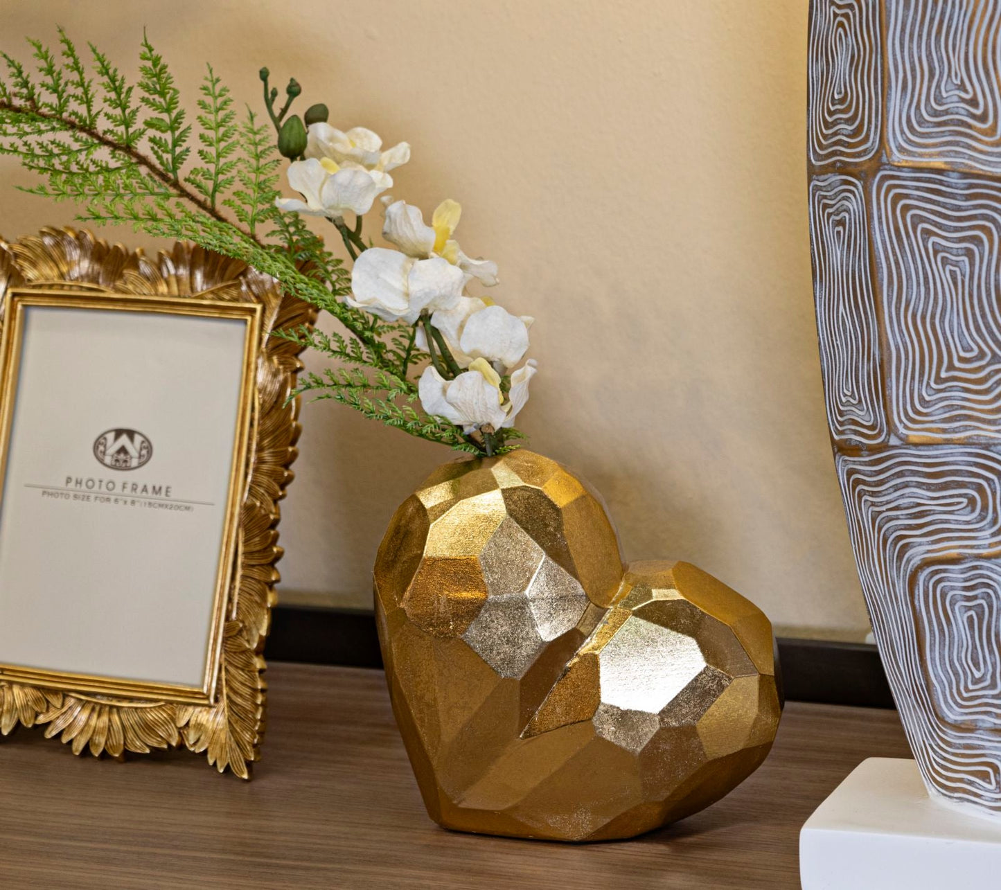 Vase Herz Gold 19x9x18 cm