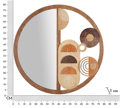 Runder Wandspiegel Block Ø 80x3 cm