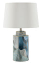 Elegante Tischleuchte aus blauer Keramik, 40 x 64 cm (Durchmesser)