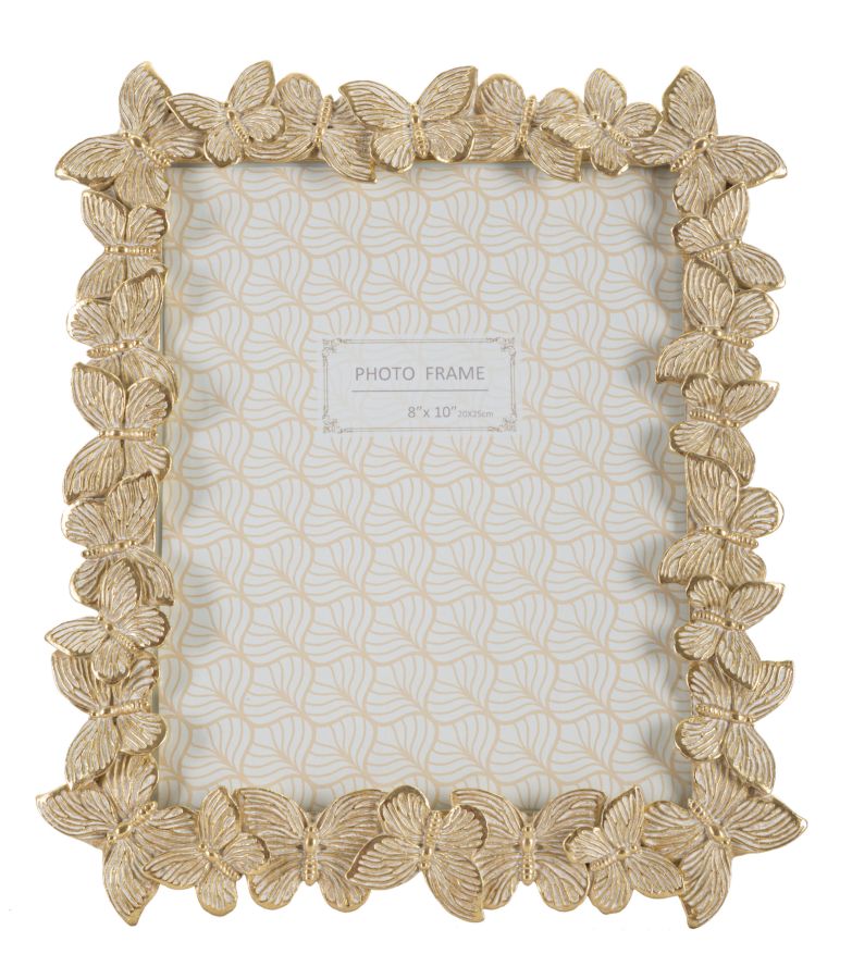 Dekorativer Rahmen Schmetterlinge Gold 27,5x2,6x32,5 cm (innen 20x25 cm)