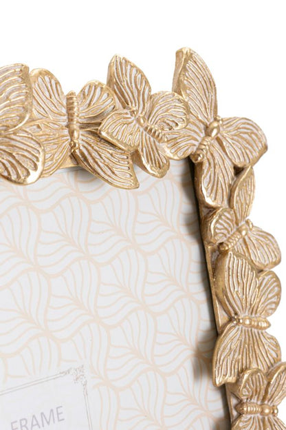 Dekorativer Rahmen Schmetterlinge Gold 27,5x2,6x32,5 cm (innen 20x25 cm)