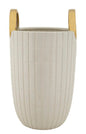 Elegant Ceramic Vase with Gold Details - Ø 18x25 cm
