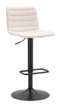 White high bar stool with adjustable seat 61-82.5 cm
