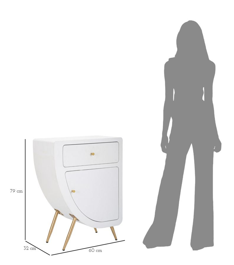 Nachttisch Hoch Venus Design Retro cm 60x32x79