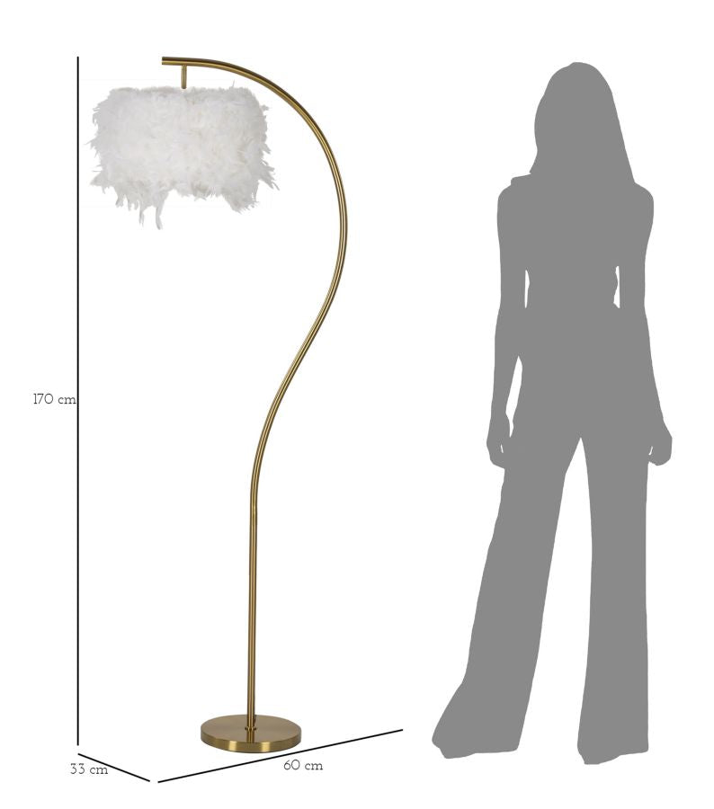 Elegante Bogen-Stehlampe 60x33x170 cm
