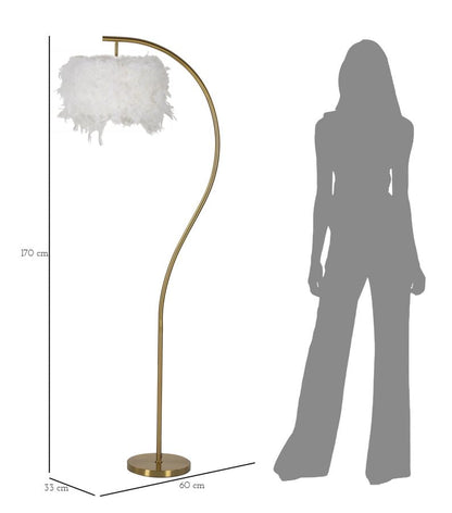 Elegante Bogen-Stehlampe 60x33x170 cm