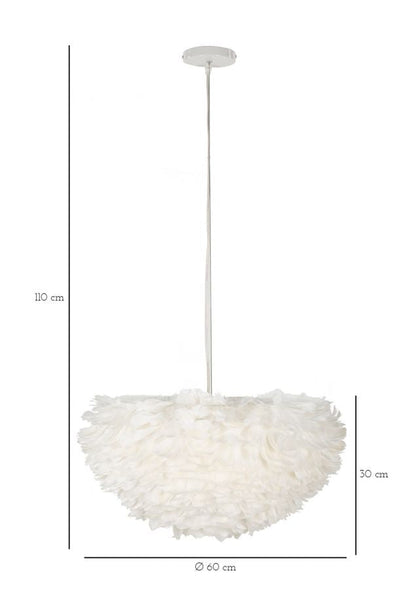 Elegante Feder-Kronleuchter Ø 60 cm – Höhe verstellbar bis 110 cm