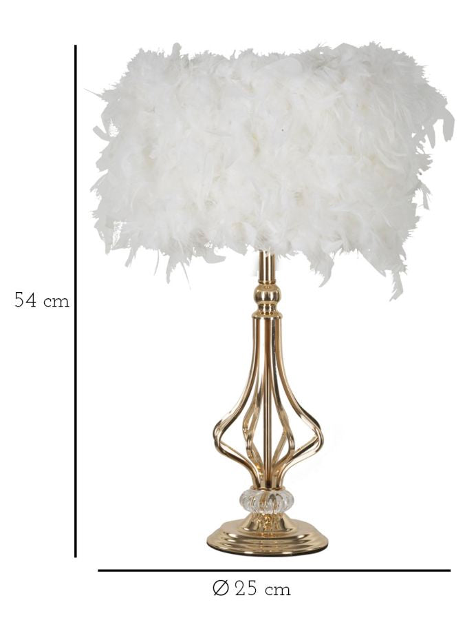 Lampada da Tavolo Tarty Bianca Elegante Ø 25 cm x 54 cm
