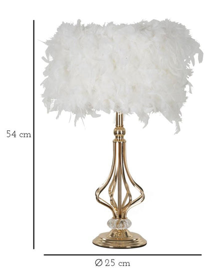 Lampada da Tavolo Tarty Bianca Elegante Ø 25 cm x 54 cm