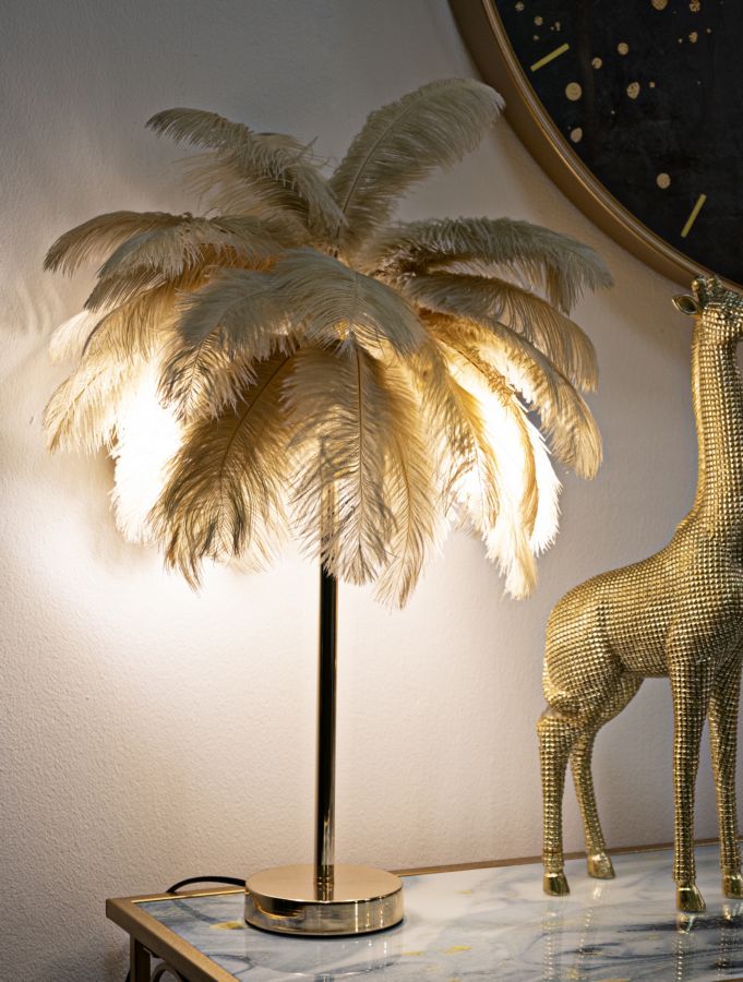 Tischleuchte Eleganza Palm Camel ø 55x60 cm