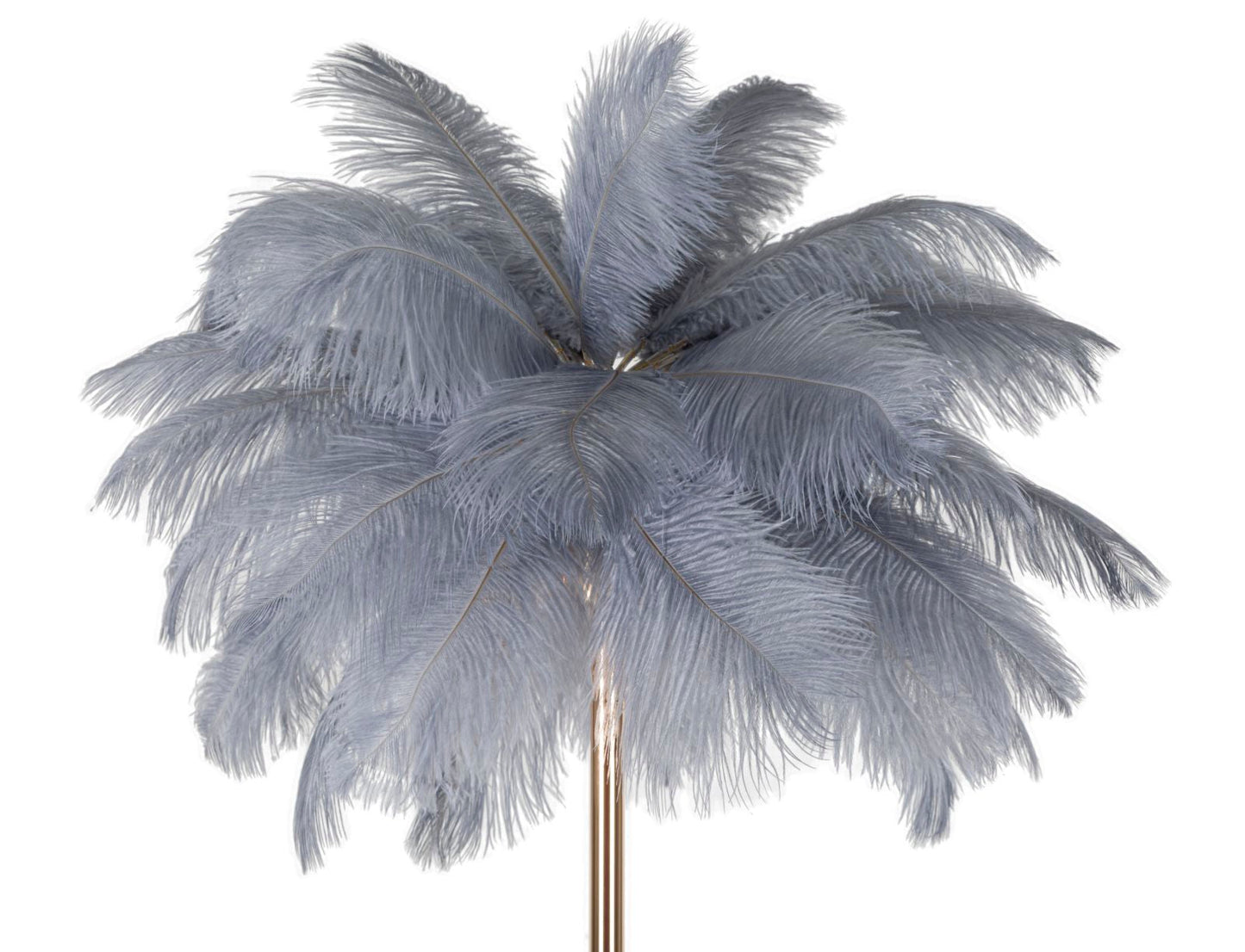 Elegante Stehleuchte in Grau mit Federlampenschirm 55x160 cm