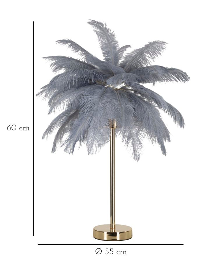 Elegante Tischleuchte Palm Grau 55x60 cm
