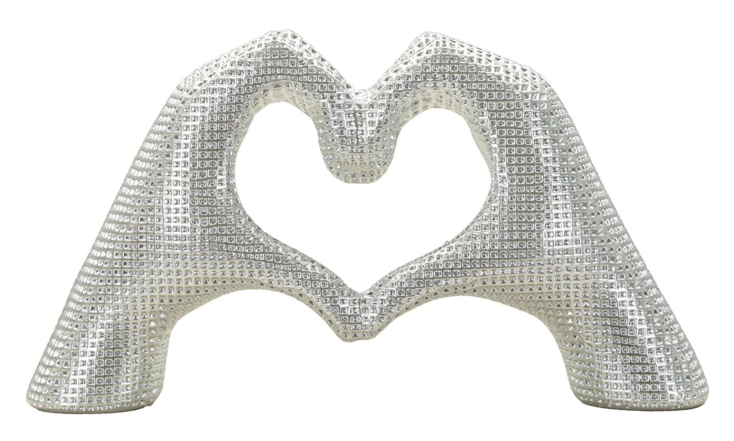 Scultura Lover Silver Cm 25X7,5X13,5 Elegante Decorazione