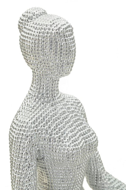 Donnina Yoga Silver CM 20,5X15,5X23 Elegante Decorazione