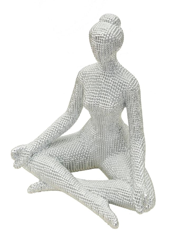Donnina Yoga Silver CM 20,5X15,5X23 Elegante Decorazione