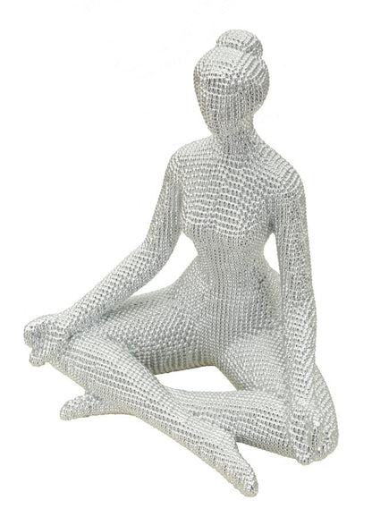 Donnina Yoga Silver CM 20,5X15,5X23 Elegante Decorazione
