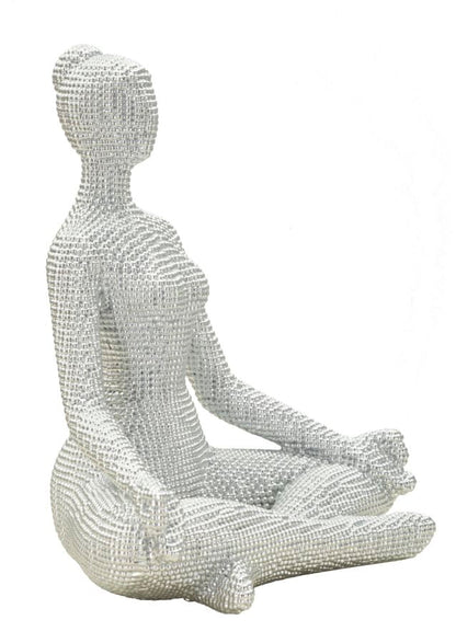 Donnina Yoga Silver CM 20,5X15,5X23 Elegante Decorazione