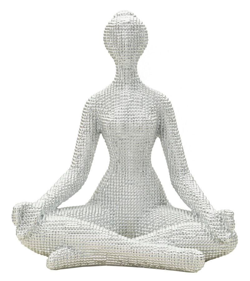 Donnina Yoga Silver CM 20,5X15,5X23 Elegante Decorazione