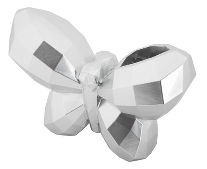 Vaso Butterfly Silver Cm 22,5X8X15 Design Elegante Unico