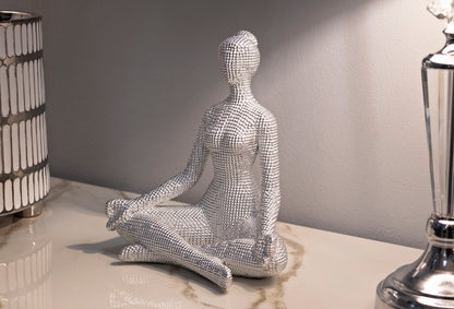 Donnina Yoga Silver CM 20,5X15,5X23 Elegante Decorazione