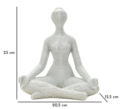 Donnina Yoga Silver CM 20,5X15,5X23 Elegante Decorazione