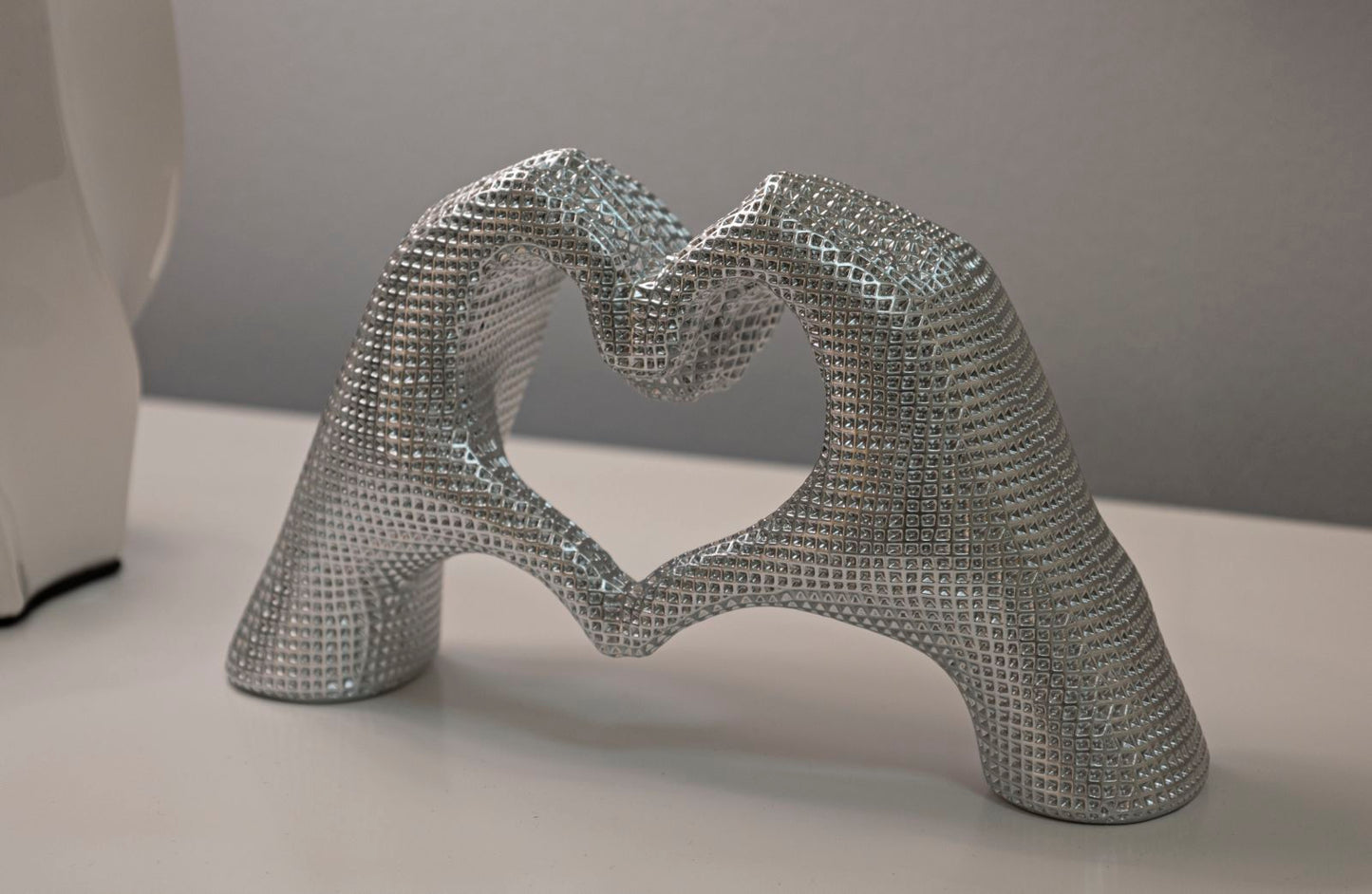 Scultura Lover Silver Cm 25X7,5X13,5 Elegante Decorazione