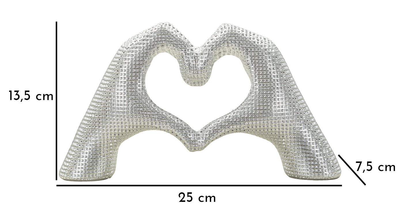 Scultura Lover Silver Cm 25X7,5X13,5 Elegante Decorazione