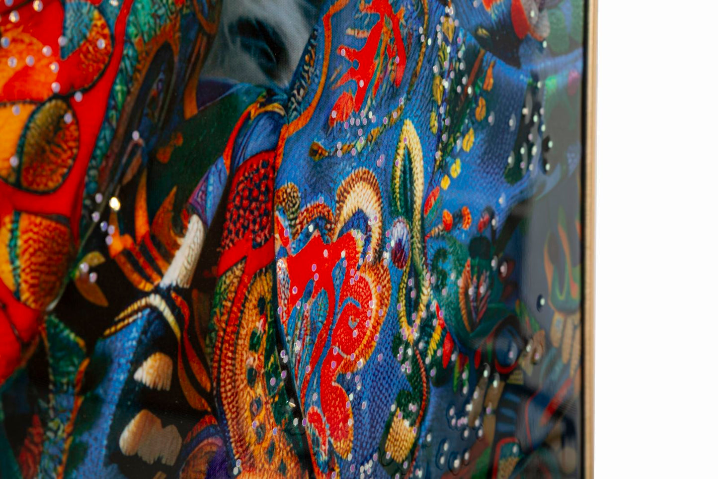 Lackiertes Leinwandgemälde Moira mit Rahmen -A- 52X4X102 cm