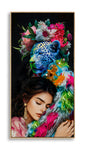 Lacquered Canvas Painting Moira C/Frame -B- 52x4x102