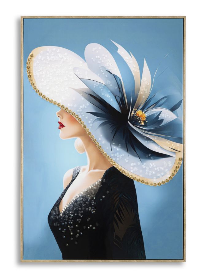 Lackiertes Leinwandbild Dori mit Rahmen -B- Eleganz 62x4x92