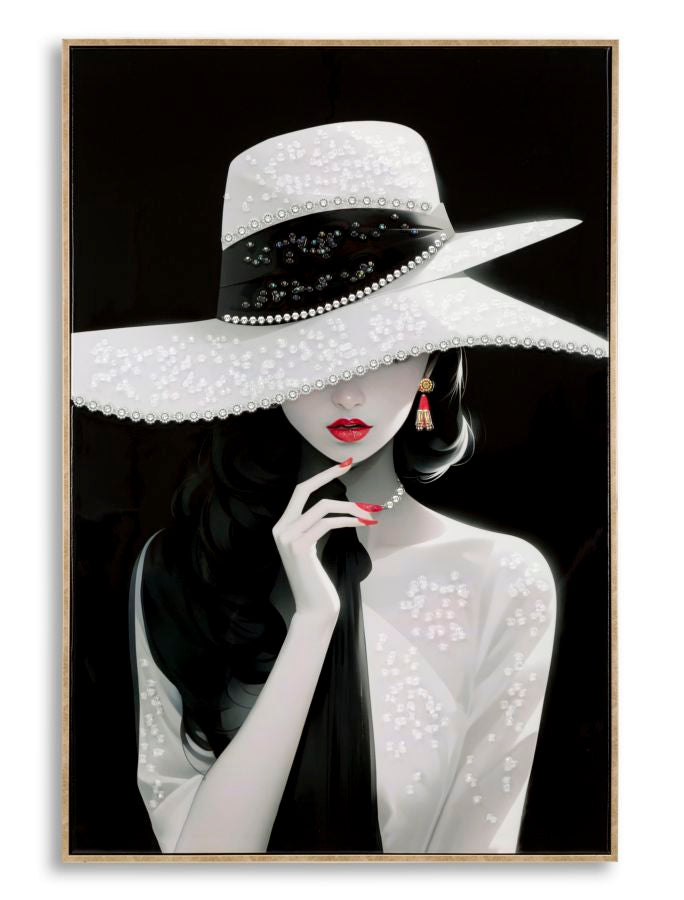 Dipinto Su Tela Laccato Marty C/Cornice -A- Elegante 62X4X92