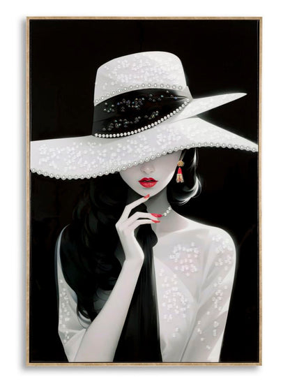Dipinto Su Tela Laccato Marty C/Cornice -A- Elegante 62X4X92