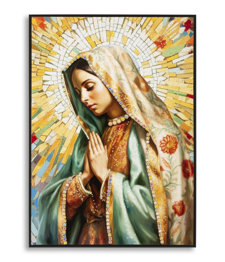 Lackiertes Leinwandbild Madonna -A- mit Rahmen 72x102