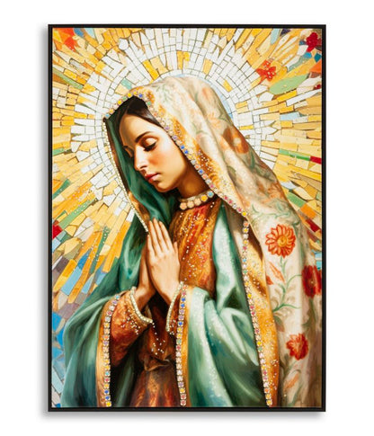 Lackiertes Leinwandbild Madonna -A- mit Rahmen 72x102