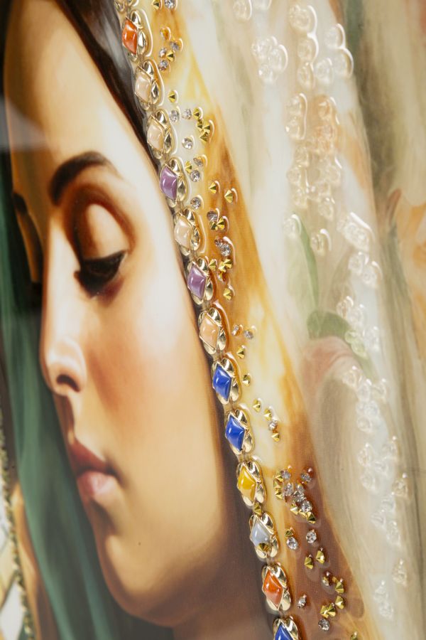 Lackiertes Leinwandbild Madonna -A- mit Rahmen 72x102