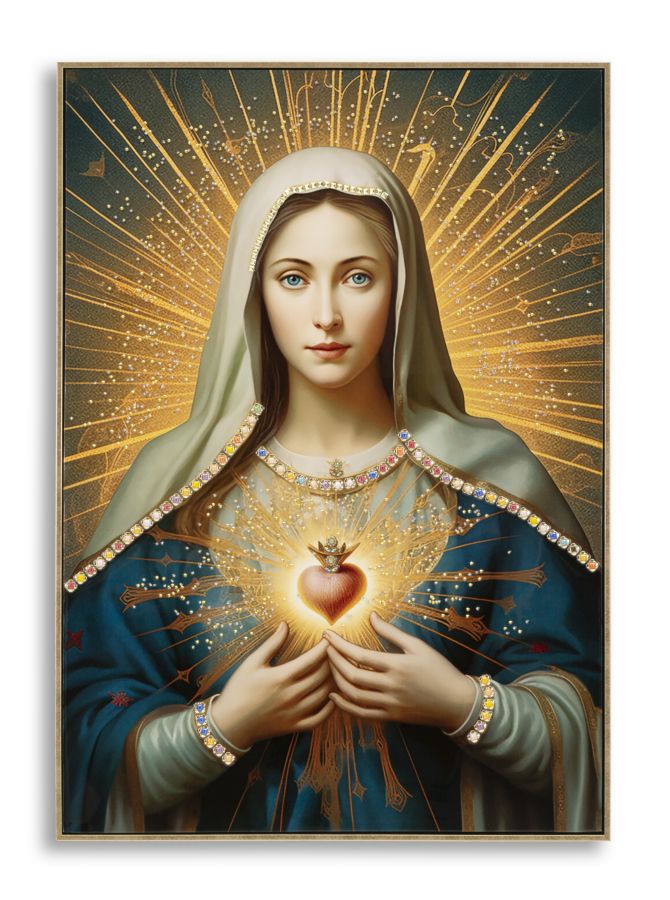Lackiertes Leinwandbild Madonna -B- mit Rahmen 72X4X102