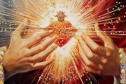 Lackiertes Leinwandbild Jesus mit Rahmen 72x4x102 cm