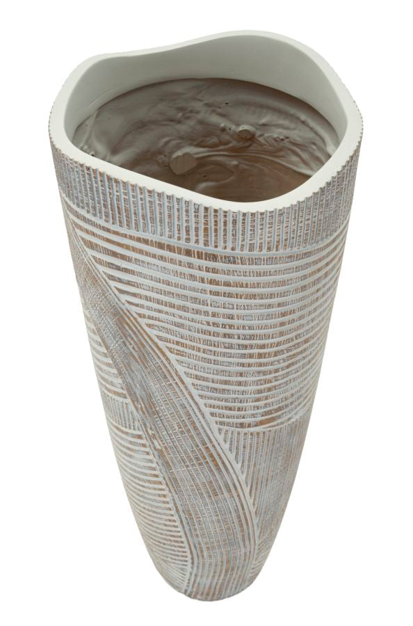 Vaso Resina Woody Cm Ø 19X55 Design Elegante e Versatile