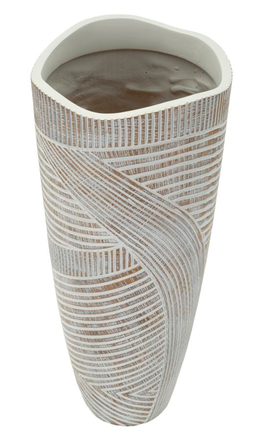 Blumentopf Woody aus Kunstharz, Ø 18x45 cm, für eine elegante Einrichtung