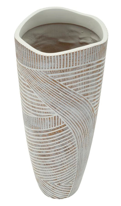 Blumentopf Woody aus Kunstharz, Ø 18x45 cm, für eine elegante Einrichtung