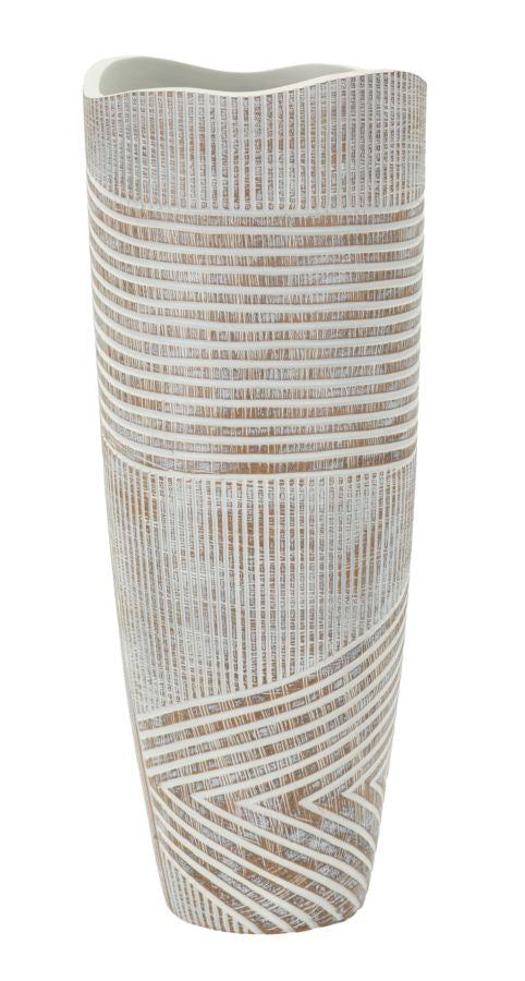 Blumentopf Woody aus Kunstharz, Ø 18x45 cm, für eine elegante Einrichtung