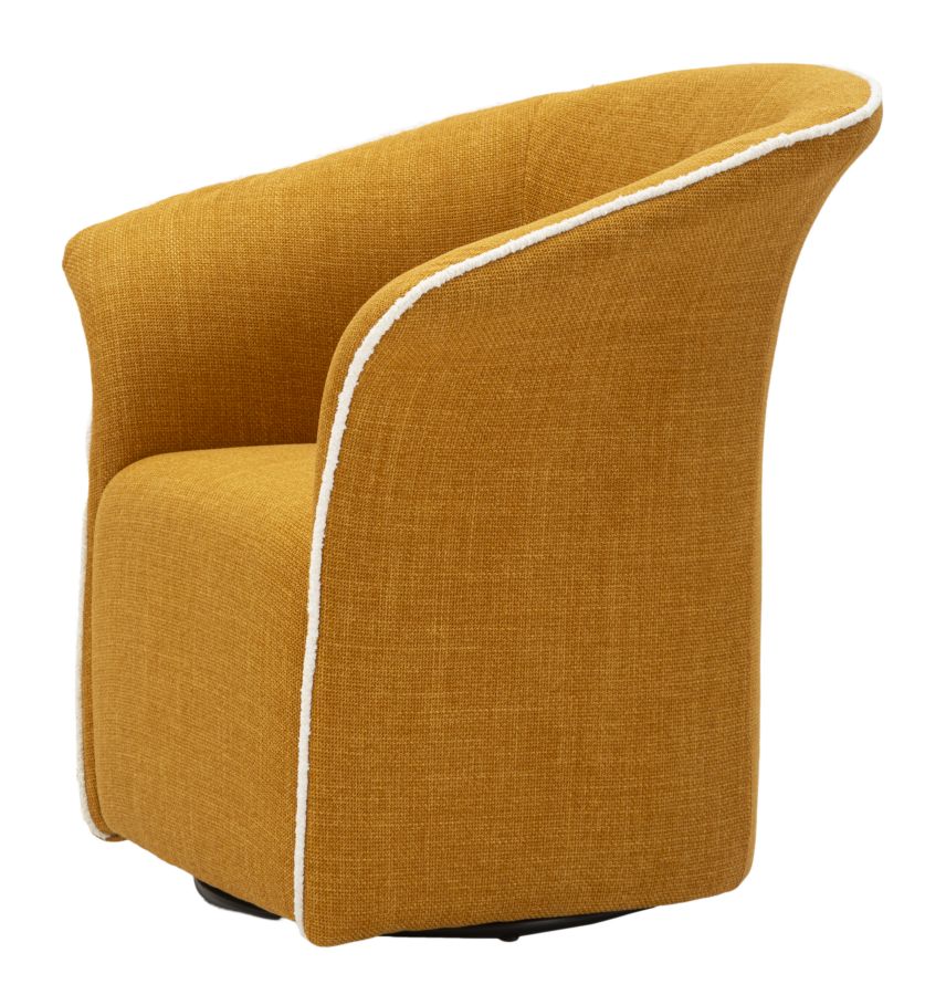Poltrona Girevole Siena Senape 83,5X66X80 Alta 42 cm