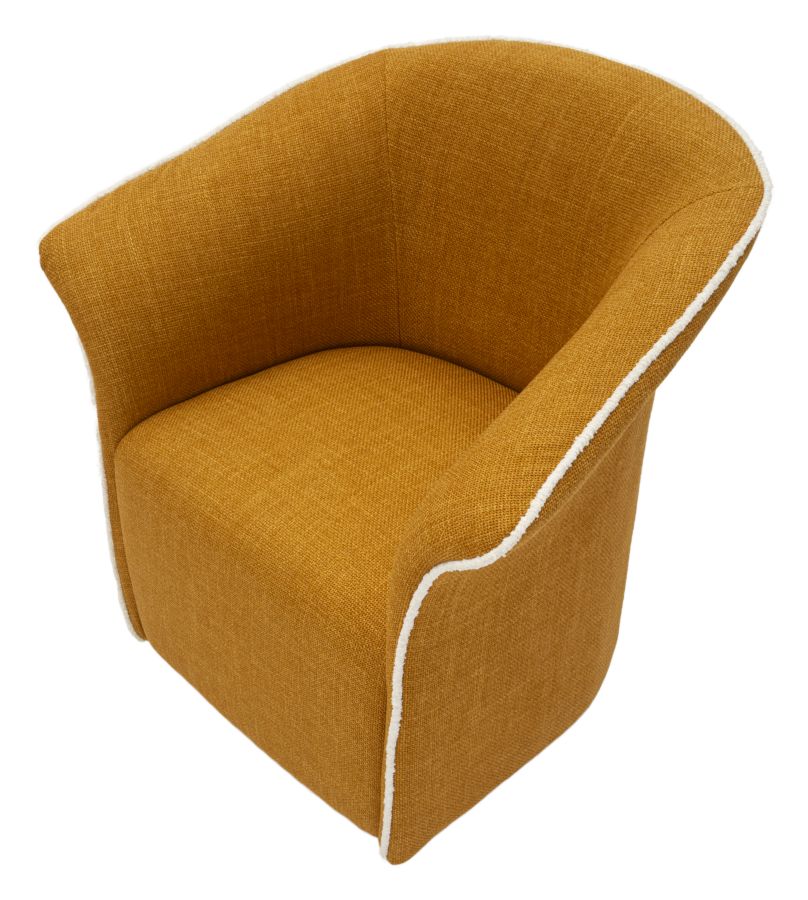 Poltrona Girevole Siena Senape 83,5X66X80 Alta 42 cm