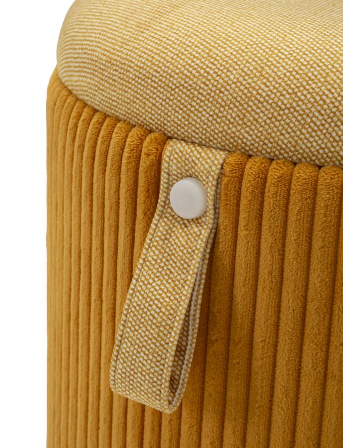 Pouf mit Stauraum Bozen Senf, 2er-Set, Ø 38x38-32x28