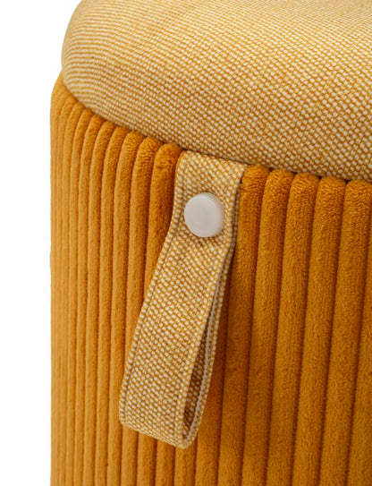 Pouf mit Stauraum Bozen Senf, 2er-Set, Ø 38x38-32x28