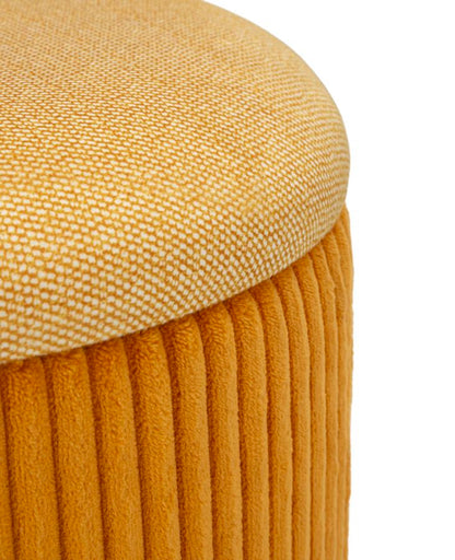 Pouf mit Stauraum Bozen Senf, 2er-Set, Ø 38x38-32x28