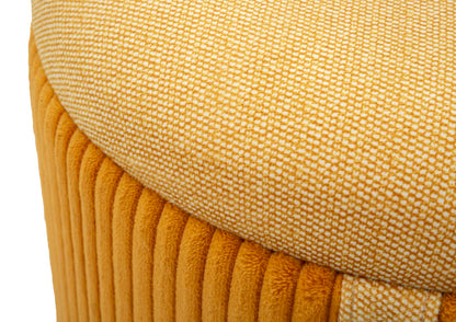 Pouf mit Stauraum Bozen Senf, 2er-Set, Ø 38x38-32x28
