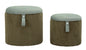 Pouf with Storage Bolzano Green Set of 2 Pcs Ø 38x38-32x28