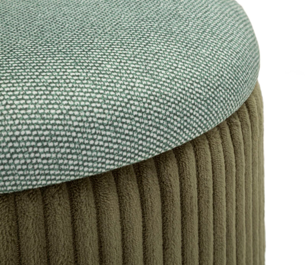 Pouf with Storage Bolzano Green Set of 2 Pcs Ø 38x38-32x28