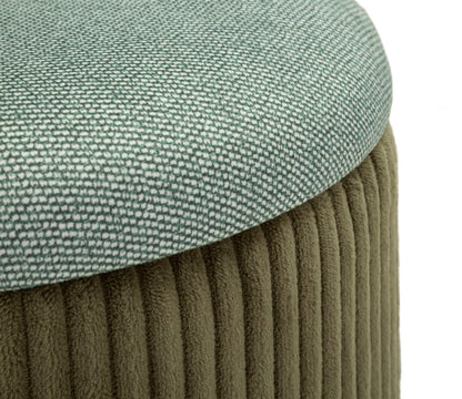 Pouf with Storage Bolzano Green Set of 2 Pcs Ø 38x38-32x28